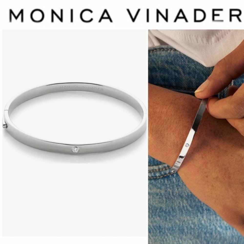 MONICA VINADER Diamond Essential Bangle
Sterling Silver & Diamond 428$